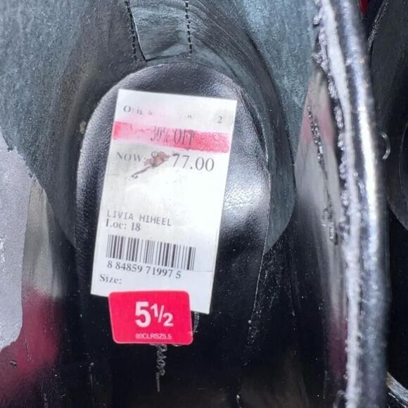 Women's Jessica Simpson Livia Black Leather and Fabric Booties Size 5.5 - Picture 6 of 7